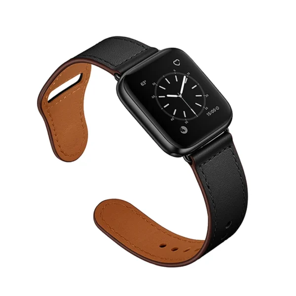 Apple Watch Ultra SE 87654321 series classic leather strap black brown men and women universal wristband 44mm 41mm 45mm 49mm - Image 2