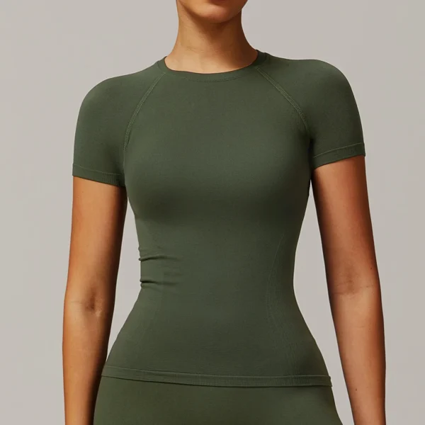 Seamless Women Yoga Top Sexy Sport T Shirts Fitness Clothes Short Sleeve Yoga Shirt Gym Top Running Active Wear Sport Top Femme - Image 2