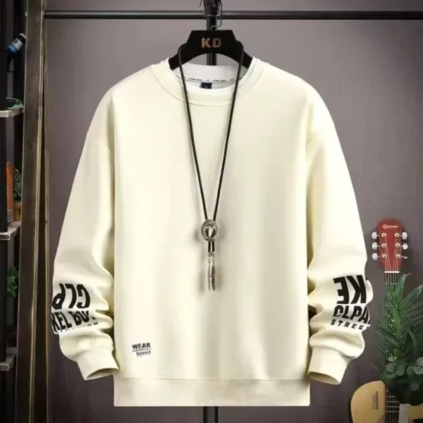 Men Clothing Sweatshirt Korean Fashion Harajuku O-Neck Long Sleeve Sweatshirt