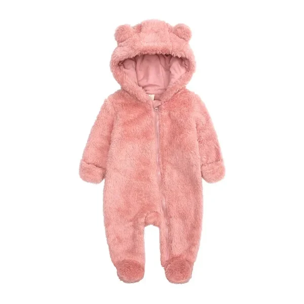 Newborn Baby Boys Girls Hooded Jumpsuits Fall Winter Casual Long Sleeve Zip Up Hoodies Rompers Toddlers Infants Pajamas