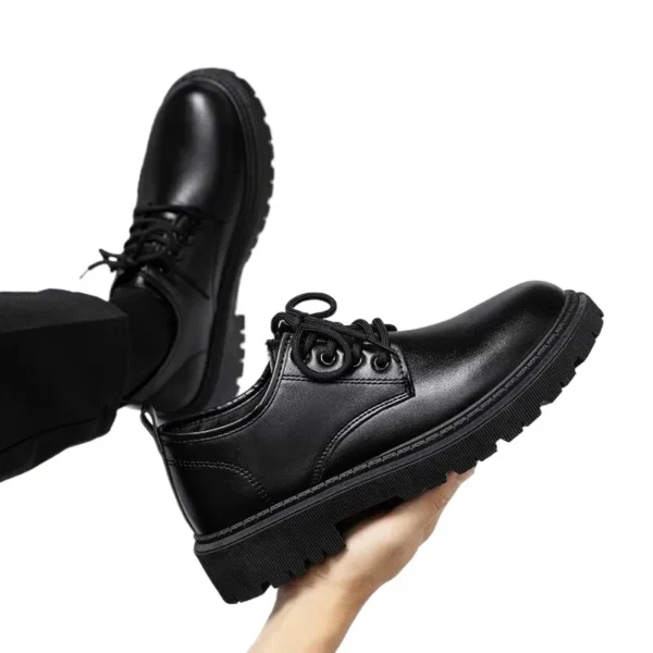 Men's Shoes Black Fashion Business Leather Shoe Platform Oxfords Anti-slip Thick Male Derby Shoe Loafers - Image 2