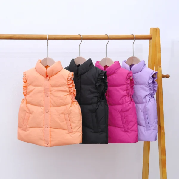 Baby Girls Down Gilets Little Girls Winter Sleeveless Puffer Vest Jackets Kids Causal Warm Waistcoat Children Outerwear Coats