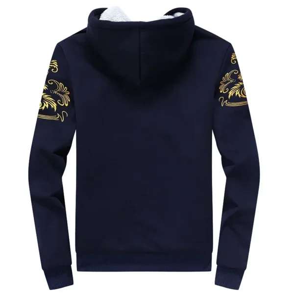 Winter Sportswear Suit Men's Classic Fashion Thick Fleece-lined Hoodie + Pants Suit Male Jogger Velvet Warm Jacket 2 Piece Set - Image 5