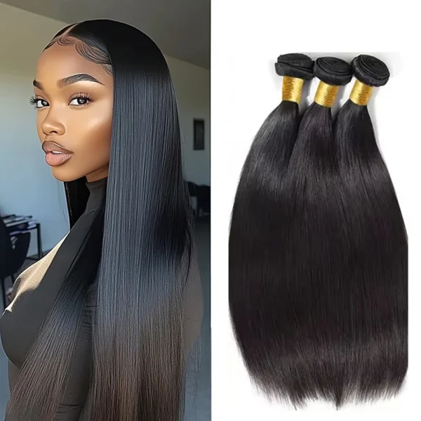 8-30 Inch Extension Wig Straight Hair Bundles 100% Brazilian Remy Human Hair Natural Color Bone Straight Bundles For Women