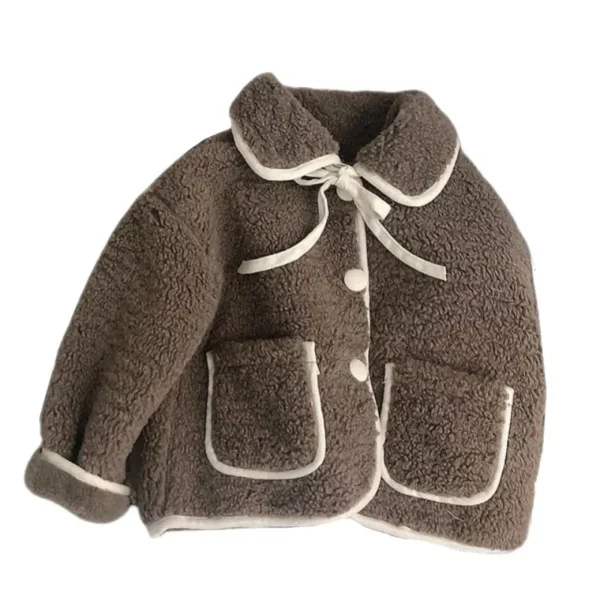 Fashion Fleece Thick Infant Toddler Child Warm Coat Toddler Outwear Collar Tie Girl Clothes 1-10Y Baby Girls Coat Winter Jacket - Image 5