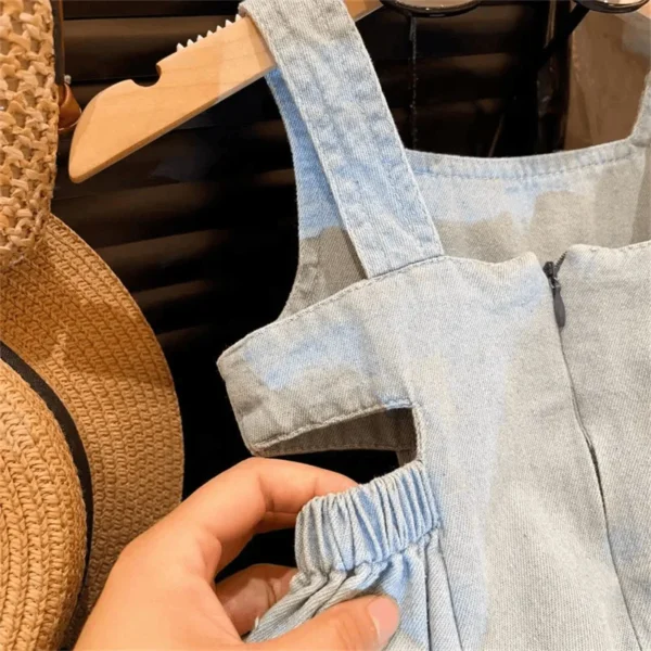 2025 Korean Version of Summer Dress Strap Children's Clothing Summer Clothing New Girls' Baby Skirt Korean Denim Skirt Fashion - Image 2