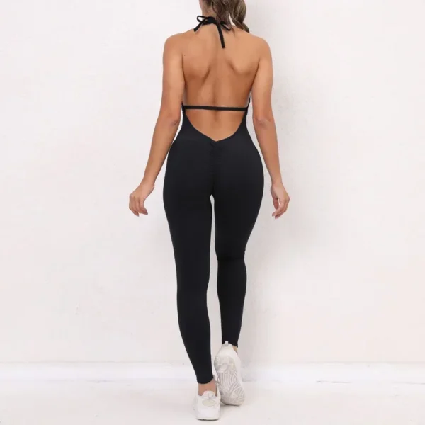 Sporty jumpsuit woman gym overalls backless sport set women sportswear yoga suit for fitness clothing active wear red pink mn10 - Image 5