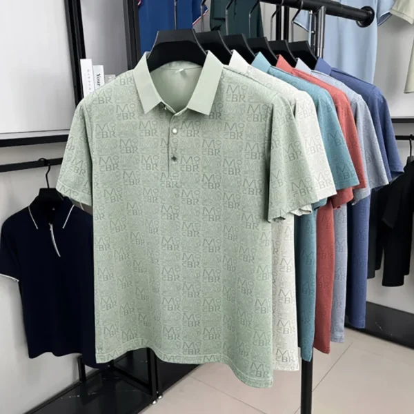 BROWON Brand 2025 Summer Men Polo Shirt Short Sleeve Breathable Soft Full Letter Print Shirts Graphic Tee Plus Size 4XL - Image 5