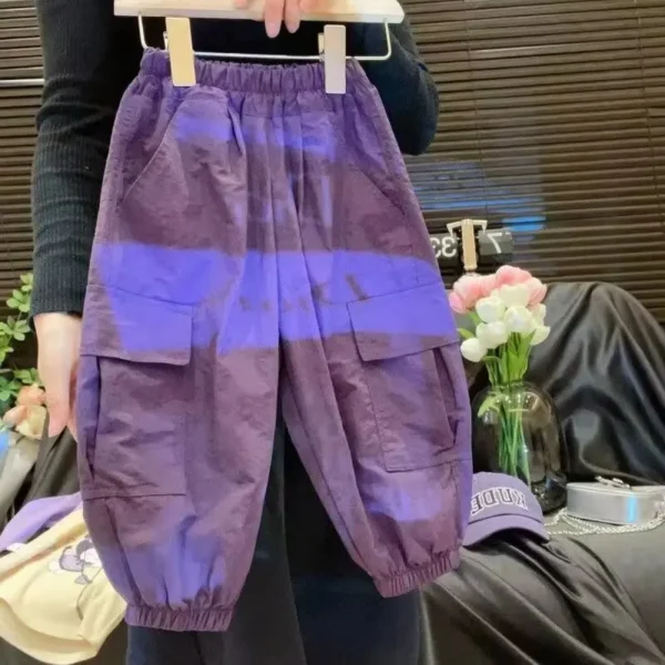 New Cotton Cargo Pants for 5-12 Years Old Solid Girls Casual Sport Pants Enfant Kids Children Trousers Clothes - Image 2
