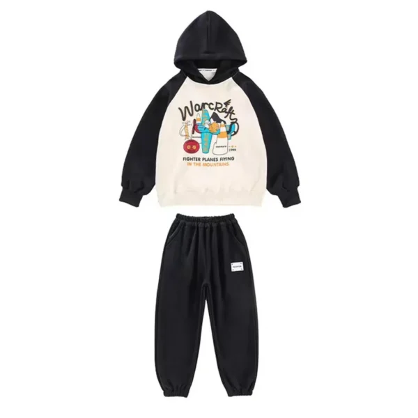 2025 autumn winter tracksuit clothes girls cartoon sweatshirt hooded + Ankle-tied pants teens children set 8 9 10 11 12 year - Image 3