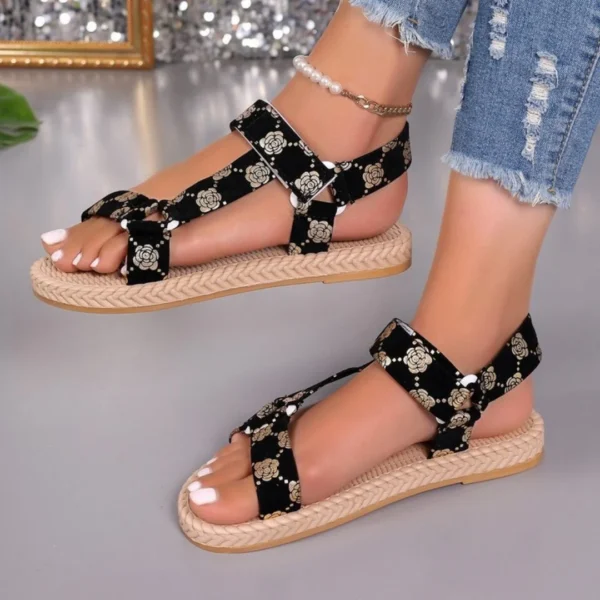 Women's Sandals 2025 Summer New Hemp Rope Platform Footwear Ladies Beach Casual Sandals Comfortable Ethnic Style Shoes for Women - Image 3