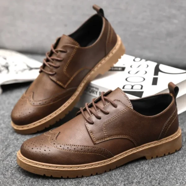 Men's Casual Leather Shoes Classic Business Dress Shoe Luxury Oxford Office Shoes for Men Comfort Loafers Brogue Shoes Moccasins - Image 2