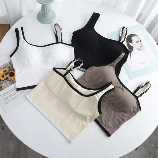 Women's Tube Top Summer New Bras Women Sexy Crop Tops Bra Tube Top Female Camisole Vest Removable Chest Pad Push Up Crop Top - Image 3