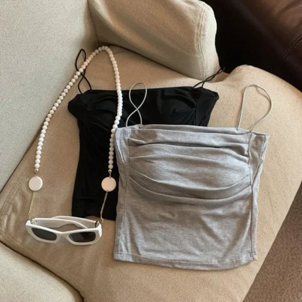 Sexy Sleeveless Tank Tops Women Casual Vest Crop Camisole Seamless Sports Underwear With Chest Pads Summer Female Bra Lingerie - Image 2
