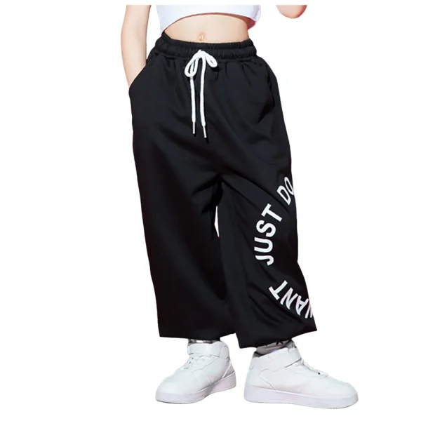 Girls Size 6 Pants Girls' Jogger Pants Active Kids Sweatpants With Pocket Hip Hop Streetwear Trousers Girls Pants Ripped