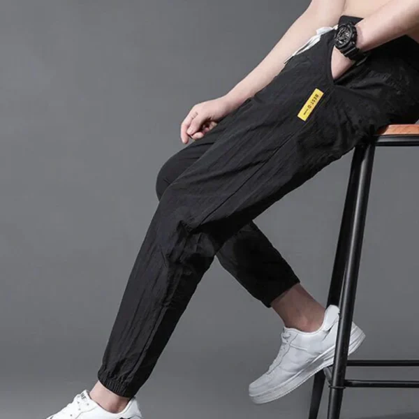 Trousers Men Pants Daily Leisure Loose M-4XL Solid Color Spring Straight Summer Sweat Thin Suits Casual Elastic
