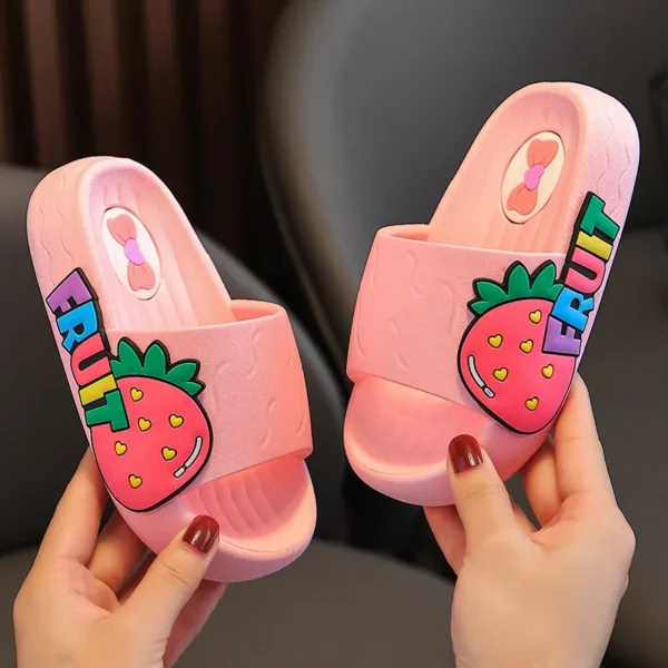Girls Slippers Summer Cartoon Fruit Kids Shoes Non-slip Platform Slides Baby Boys Bathroom Flip Flops Comfortable Home Slippers - Image 2