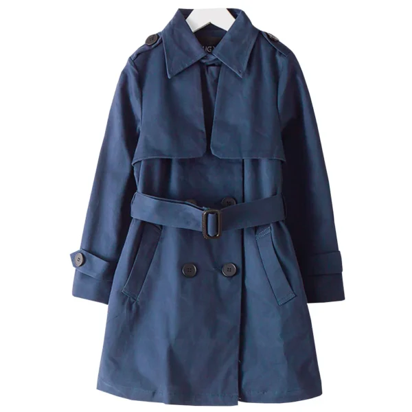 Trench Coat for Teen Girls,Autumn Long Sleeve Jacket,Kids Casual Fashion England Style Windbreaker,Double Breasted Kids Coat