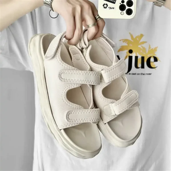 35-45 Soft Barefoot Sandals Man Beige Trainers Shoes Men Summer Slippers Sneakers Sport Type Shose Offers Model Vietnam - Image 4