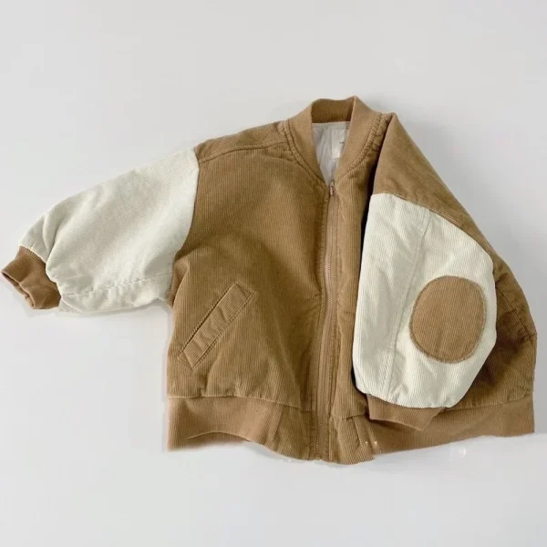 Child Bomber Coat Blazer Outwear Spring Autumn Patched Baby Clothes 6M-12Y Fashion Baby Girl Boy Corduroy Jacket Toddle Infant - Image 3