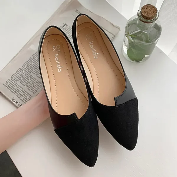 Women Shoes Fashion Splice Color Mule Flats Pointed Toe Ballerina Ballet Flat Slip on Shoe Zapatos Mujer Loafers Size 35-41 - Image 4