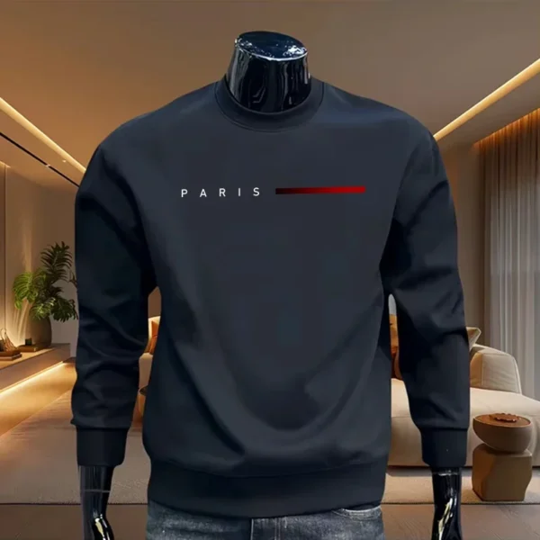 Casual Fashion Men's O-Neck Hoodies High Grade Spring Autumn Warm Soft Long Sleeved T-shirts