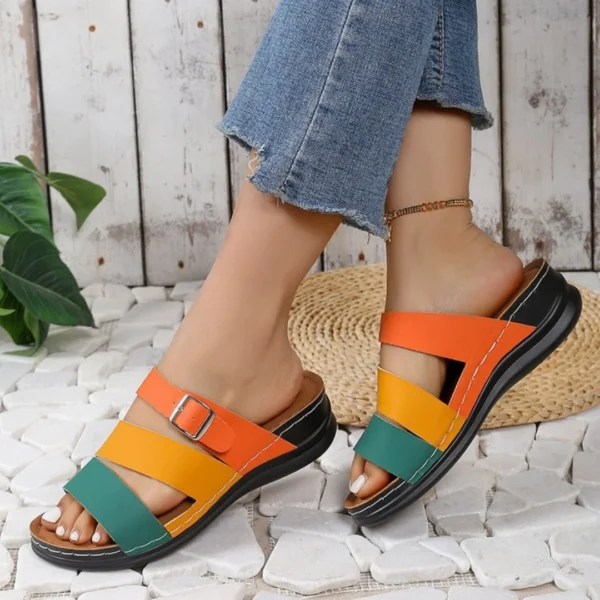 Women's Slippers 2025 Trend Platform Shoes Home Wedge Casual New in Comfortable sandals - Image 2