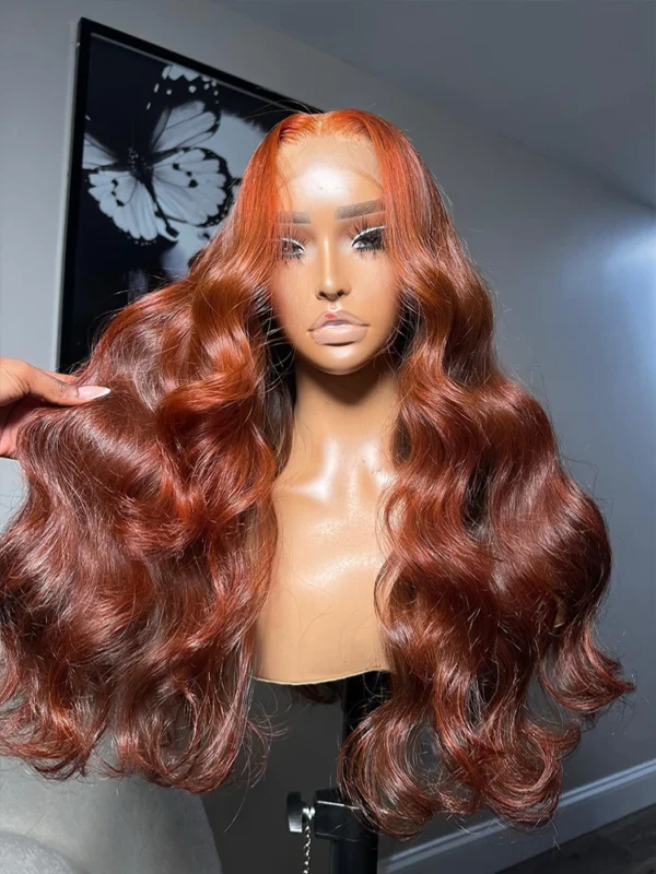 Body Wave Reddish Brown HD 13x6 Lace Frontal Human Hair Wig 30 Inch Colored Brazilian Remy 13x4 Front Wigs For Women Pre Plucked