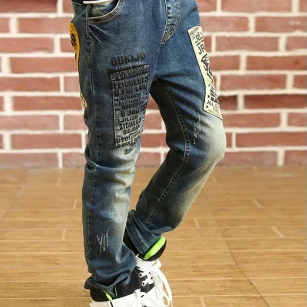 IENENS 5-13Y Boys Slim Straight Jeans Children Denim Long Pants Spring Autumn Wear Kids Casual Trousers - Image 4