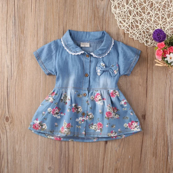 Flower Girl Summer Princess Denim Jean Dress Kid Baby Party Wedding Pageant Dresses Clothes Autumn New - Image 6