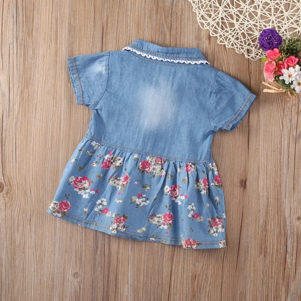 Flower Girl Summer Princess Denim Jean Dress Kid Baby Party Wedding Pageant Dresses Clothes Autumn New - Image 2