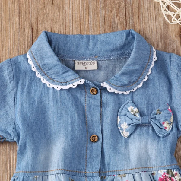 Flower Girl Summer Princess Denim Jean Dress Kid Baby Party Wedding Pageant Dresses Clothes Autumn New - Image 4