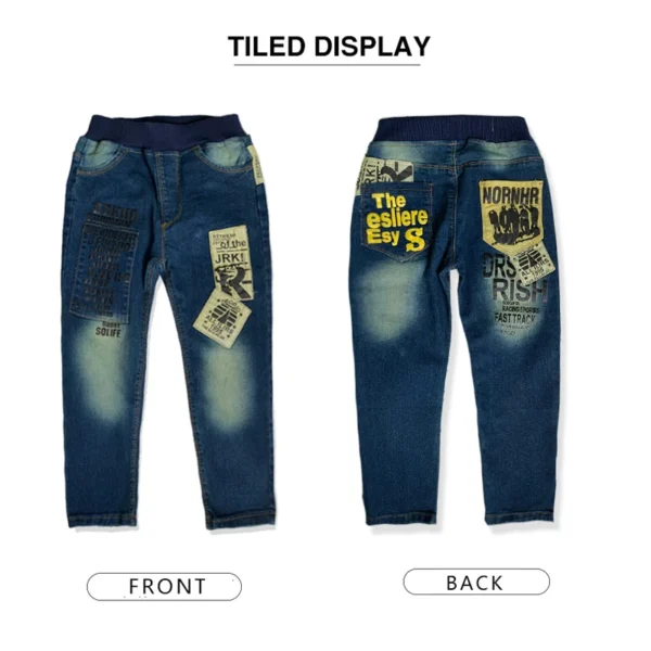 IENENS 5-13Y Boys Slim Straight Jeans Children Denim Long Pants Spring Autumn Wear Kids Casual Trousers - Image 6