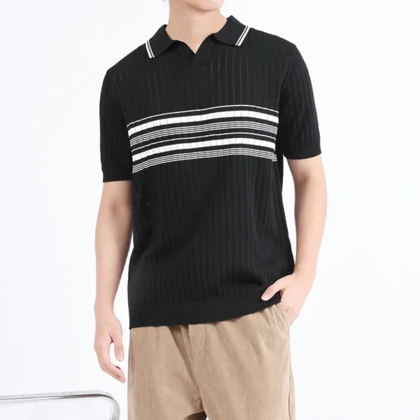 TFETTERS Brand Young Fashion Summer Polo T Shirts Men Short Lapel Knit Graphic T Shirts Polo Streetwear Vintage Clothing - Image 4