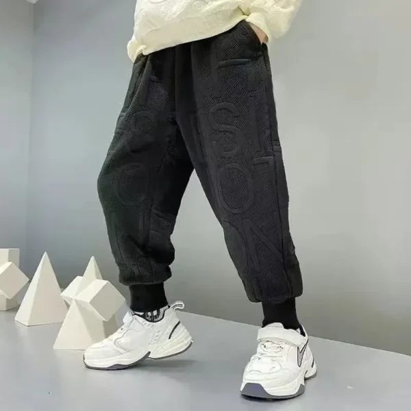 Fashion Kids Teenage Boys Spring Autumn Casual Sport Pants Fleece Trousers Jogger Pant For Children Sweatpant Boys Clothes Sets - Image 2