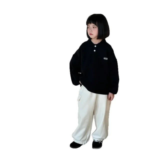 Children Clothes Kids Casual Hoodie Spring New Fashion Boys and Girls Loose Long Sleeve Solid Color Casual Kids T Shirt - Image 5