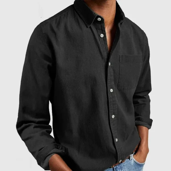 2025 New Spring Men's Shirt Long Sleeve Turn-down Collar Designer Clothes Button Blouse Imitation Denim Shirts for Men - Image 3