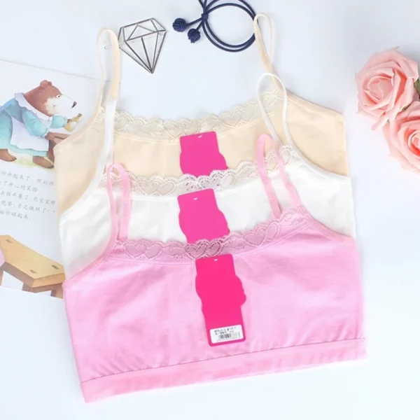 Girls Thin Strap Solid Color Underwear Top Student Girl Underwear Summer Vest-style Small Sling Bra Teens Training New Dropship - Image 2
