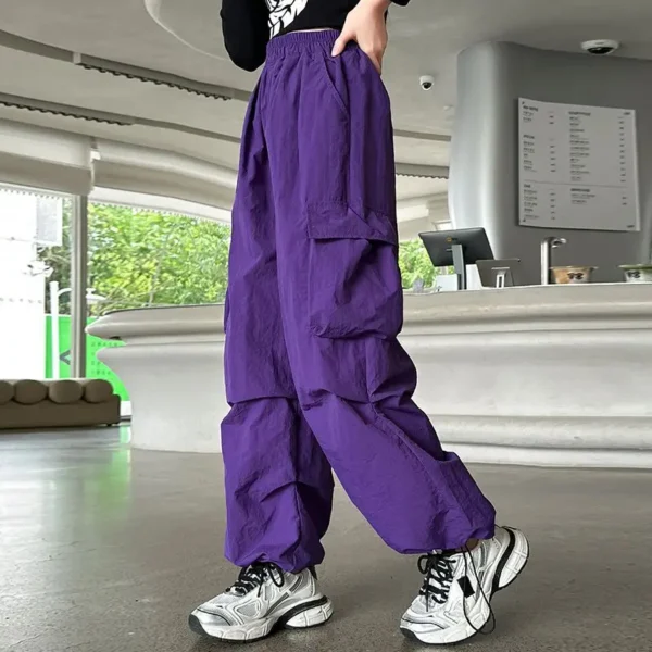 Trousers High Waist Vintage Casual Streetwear Baggy Pants 5-14Y Kids Hip Hop Joggers Pants Girls Cargo Pants Teenage Straight - Image 6