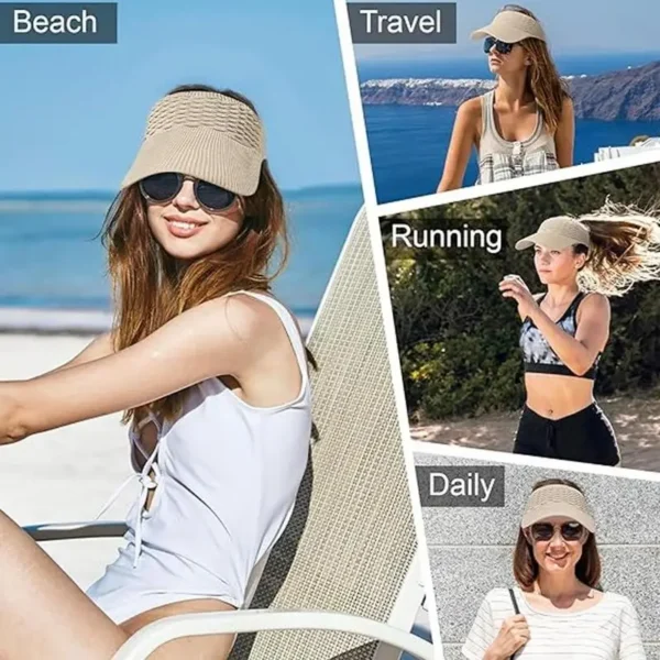 Beach Sun Hat Sport Headgear Foldable Women Sun Visors Exercise Headgear Fashionable Running Visor For Daily Wear Hiking Walking - Image 4