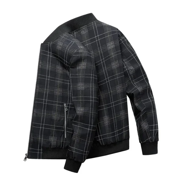 Baseball Jackets Men Autumn Striped Stand Colar Fashion Casual Man Coats High Streetwear Outweat Hip Hop Bomber Jacket - Image 4