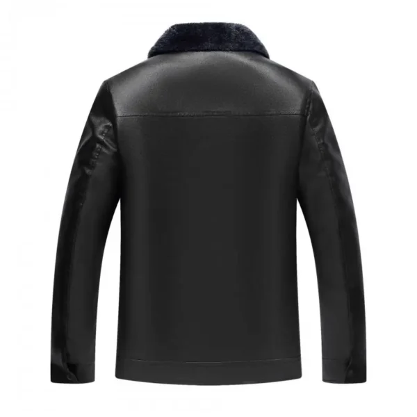Winter Fleece Warm Leather Jacket Men Pu Business Casual Loose Thick Leather Coats Male Fashion Vintage Faux Fur Outwear Jackets - Image 2