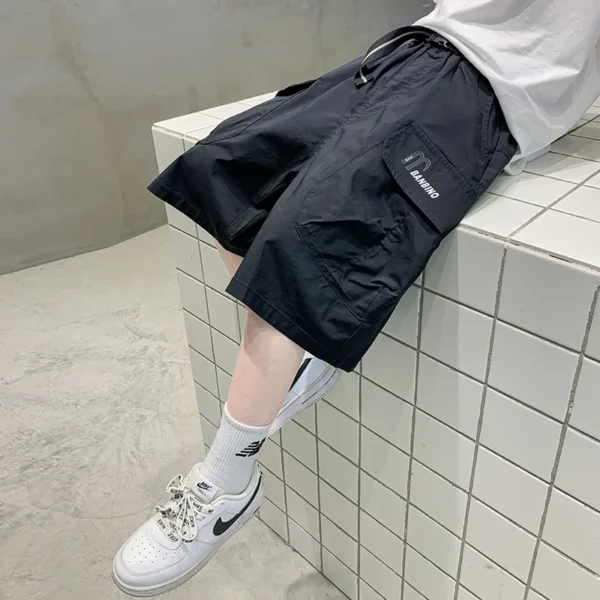 Cool Boys Shorts with Pockets Fashion Summer New Arrivals Kids Black Khaki Sport Knee-Length Cargo Pants Teen Streetwear Shorts - Image 4
