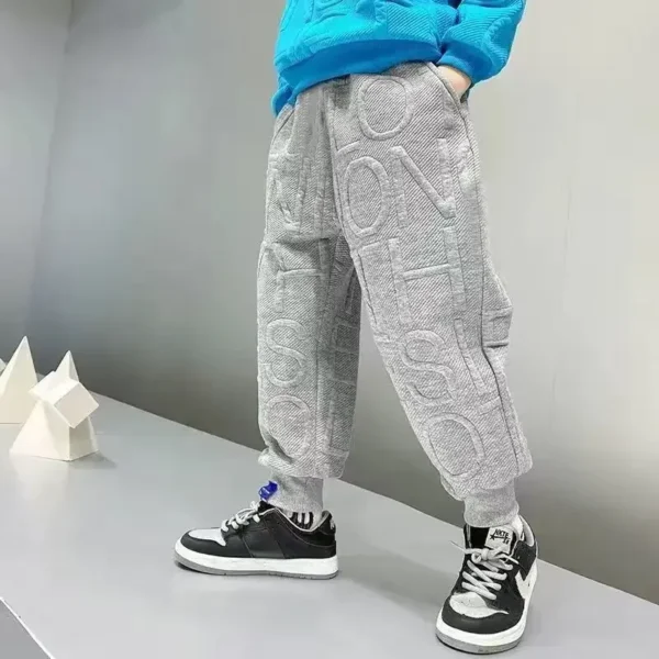 Fashion Kids Teenage Boys Spring Autumn Casual Sport Pants Fleece Trousers Jogger Pant For Children Sweatpant Boys Clothes Sets - Image 3