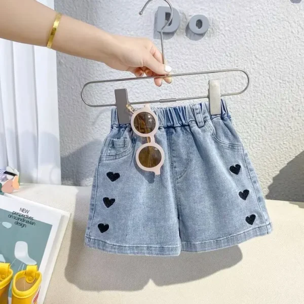 Hot Summer Baby Girls Shorts Summer Casual Denim Short Pants For 3-10Y Toddler Girls Pockets Design Jeans Shorts Teen Short - Image 4