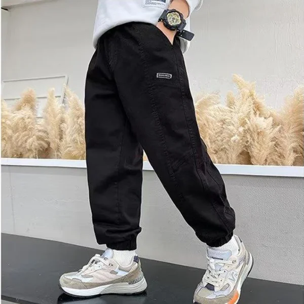 Spring Autumn Boys Casual Pants Teen Straight Trousers Kids Hip Hop Joggers Overalls For 4-14 Years Kids Cotton Baggy Sweatpants - Image 5