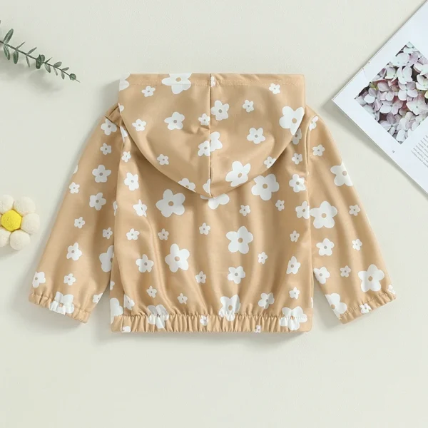 2023-06-11 Lioraitiin 0-24M Infant Baby Girls Hoodie Long Sleeve Hooded Flower Print Zip-up Sweatshirt Fall Jacket - Image 3