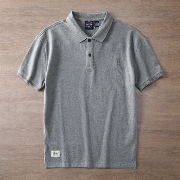 2025 Summer New American Retro Knitted Letter Embroidery Polo Shirt Men's Fashion Washed Short Sleeve Lapel Youth Casual T-shirt - Image 3