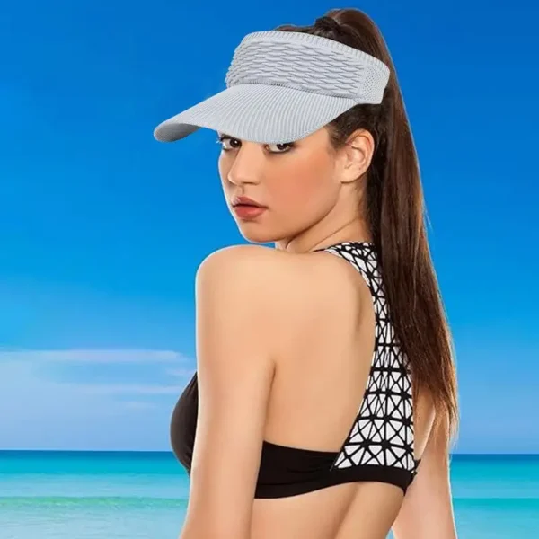 Beach Sun Hat Sport Headgear Foldable Women Sun Visors Exercise Headgear Fashionable Running Visor For Daily Wear Hiking Walking