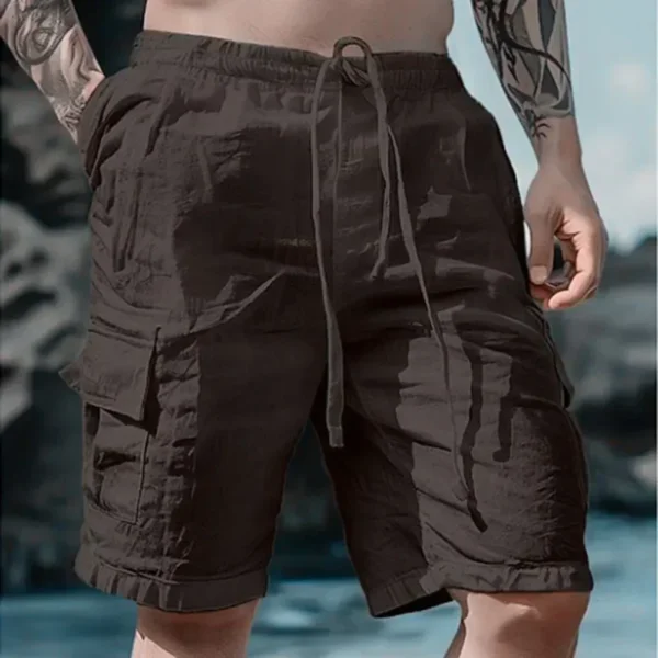 Men Loose Cargo Shorts With Pockets Fashion Beach Streetwear Sports Casual Shorts Running Short Pants - Image 2